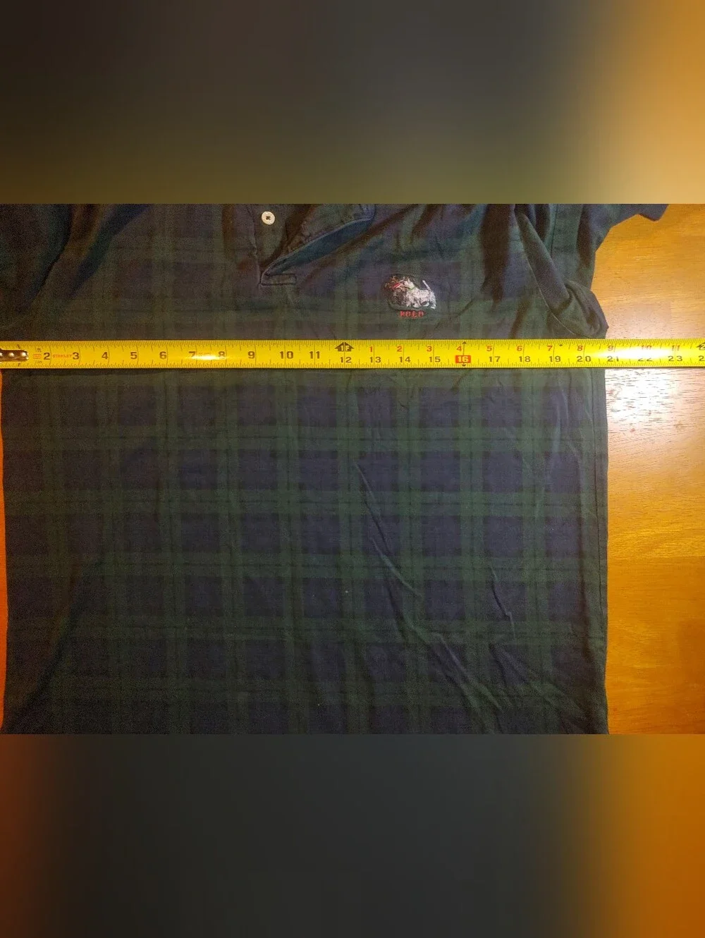 🏵️ Polo Ralph Lauren VTG 90s Scottie Dog Plaid Tartan Cotton Rugby Shirt Mens M